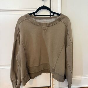 Free People Free Movement Stylish Light Army Green Sweatshirt